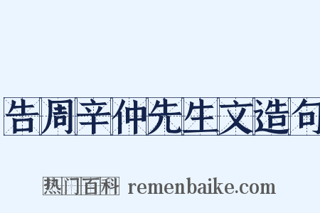 告周辛仲先生文造句是什么意思的图片
